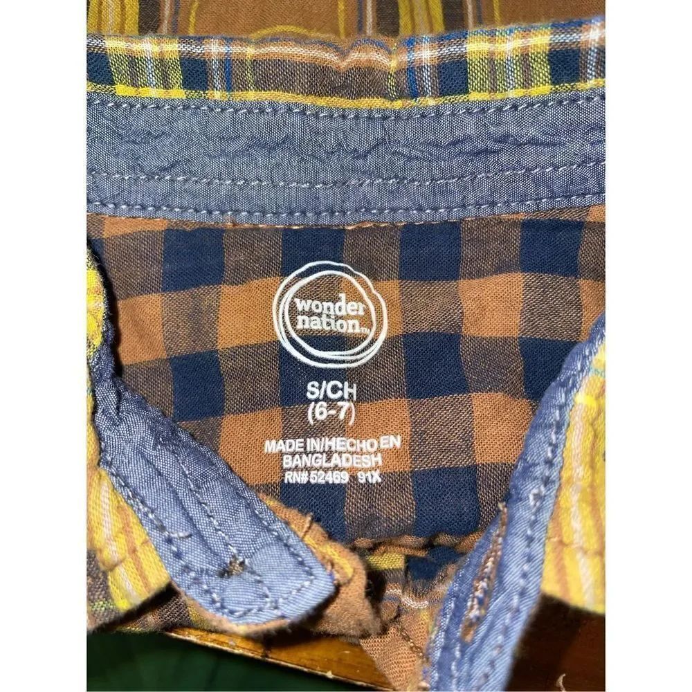 Wonder Nation Kids Plaid Button Up - Picture 4 of 5
